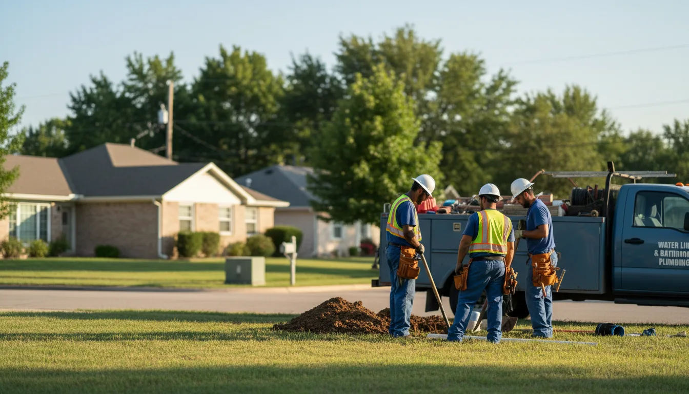 Residential water line and bathroom plumbing service in Puryear, TN